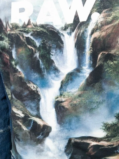 Shop G-star Raw Research Waterfall Print Denim Jacket - Blue