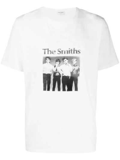 Shop Saint Laurent The Smiths Graphic Print T-shirt In White