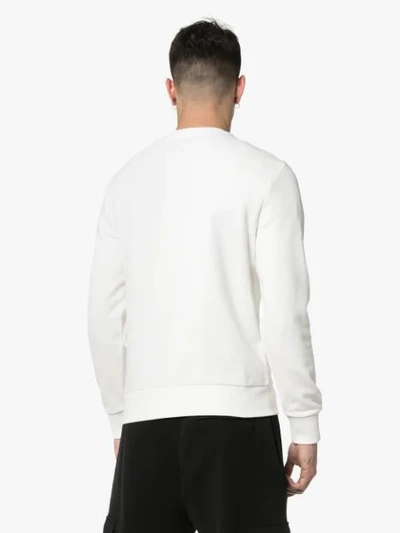 Shop Moncler Logo Printed Sweatshirt In White