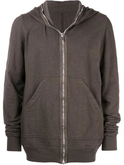 Shop Rick Owens Drkshdw Zipped Hooded Sweatshirt In Brown