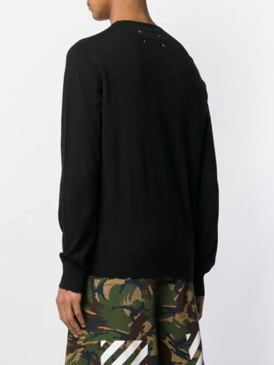 Shop Maison Margiela Distressed Cashmere Sweatshirt In Black