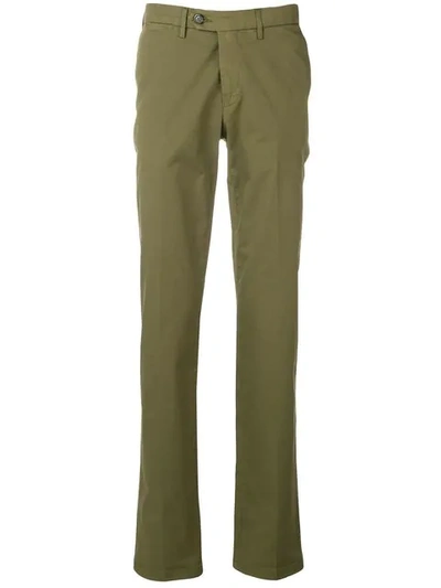 Shop Canali Tailored Trousers In Green