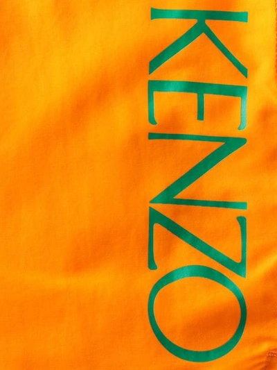 Shop Kenzo Orange Logo Print Swim Shorts