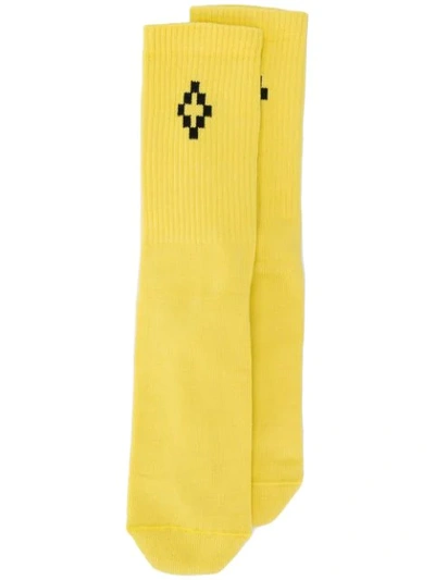 Shop Marcelo Burlon County Of Milan Escape Socks In Yellow