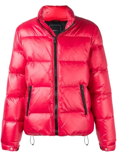 Shop Paura Zipped Down Padded Jacket - Red