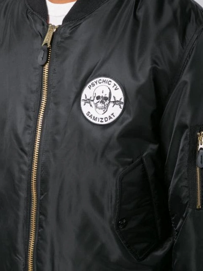 Shop Yang Li Logo Patch Bomber Jacket In Black