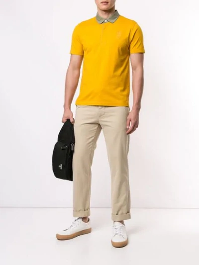 Shop Kent & Curwen Contrast Collar Polo Shirt In Yellow