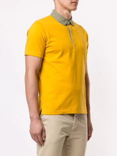 Shop Kent & Curwen Contrast Collar Polo Shirt In Yellow