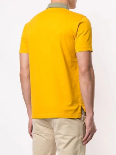 Shop Kent & Curwen Contrast Collar Polo Shirt In Yellow