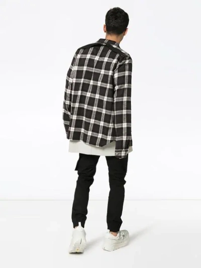 Shop Rick Owens Plaid Chest Pocket Shirt - Black