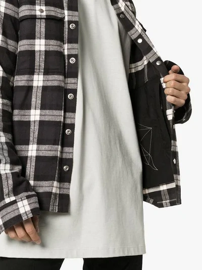 Shop Rick Owens Plaid Chest Pocket Shirt - Black