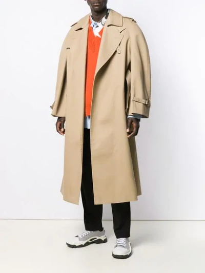 Shop Maison Margiela Oversized Trench Coat In Neutrals