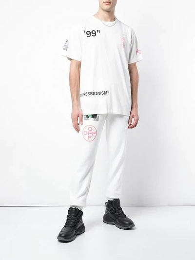 Shop Off-white "99" Trackpants In 0288 Off White/multi