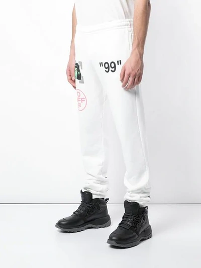 Shop Off-white "99" Trackpants In 0288 Off White/multi