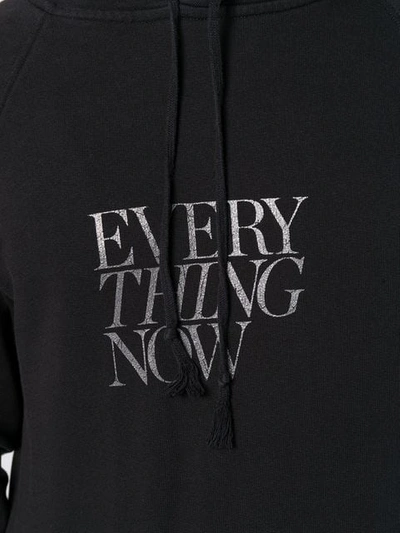 Shop Saint Laurent Everything Now Slogan Hoodie In Black