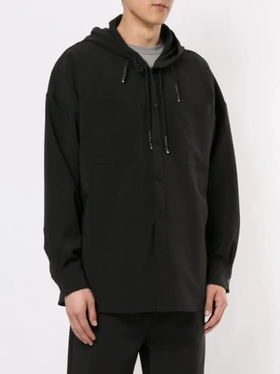 Shop Off Duty Hooded Shirt In Black