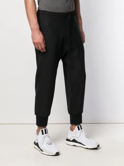 Shop Neil Barrett Drawstring Track Trousers In Black