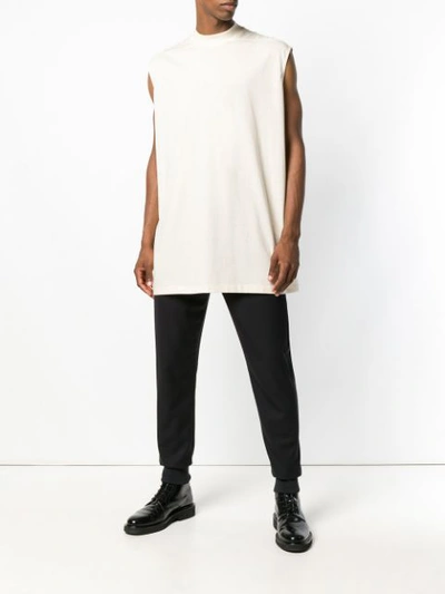 Shop Rick Owens Oversized Tank Top - Neutrals