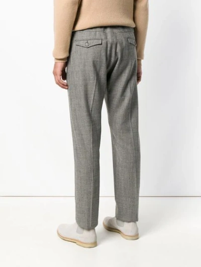 Shop Eleventy Tailored Drawstring Trousers In Grey