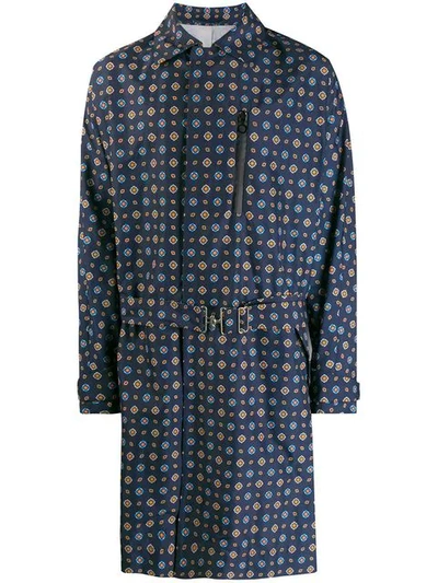 Shop Kenzo Printed Parka In Blue