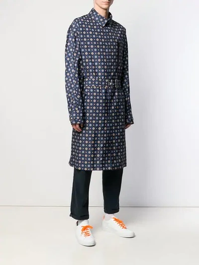 Shop Kenzo Printed Parka In Blue