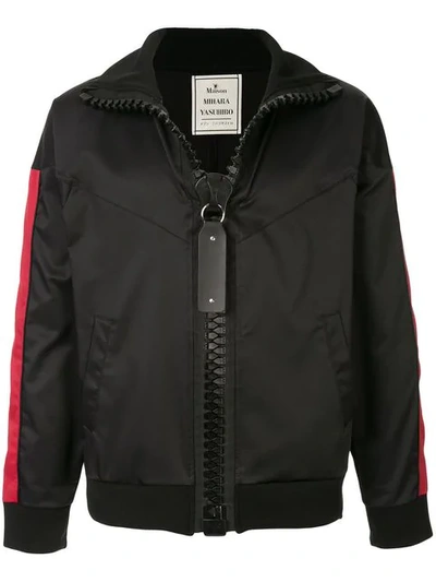 Shop Miharayasuhiro Side Stripe Bomber Jacket In Black