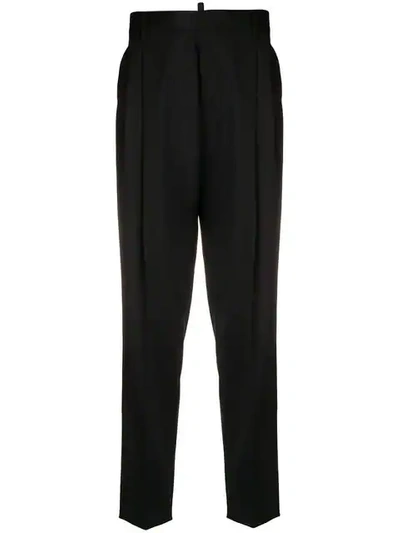 Shop Dsquared2 Tapered Pleated Trousers In Black