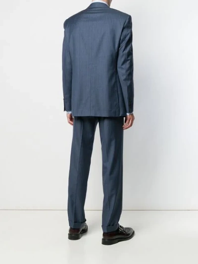 Shop Canali Pinstriped Two-piece Suit - Blue