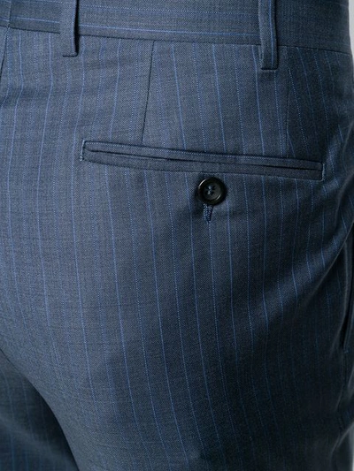 CANALI 细条纹二件式西装套装 - 蓝色