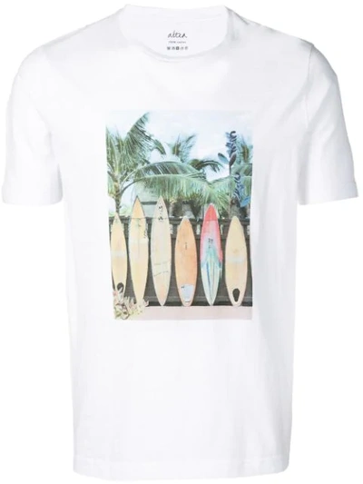 Shop Altea Surfboard Print T-shirt In White