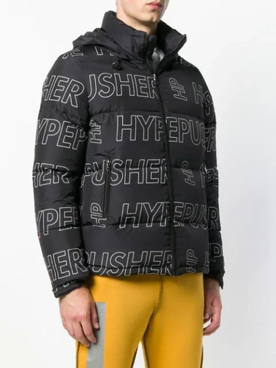 Shop Omc Printed Puffer Jacket In Black