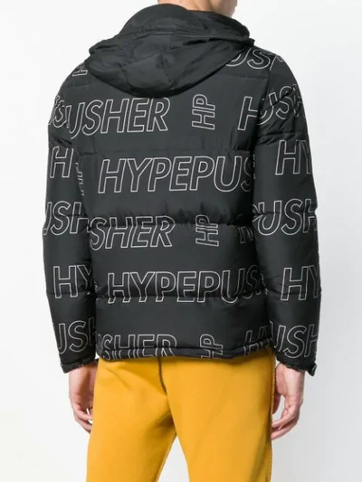 Shop Omc Printed Puffer Jacket In Black