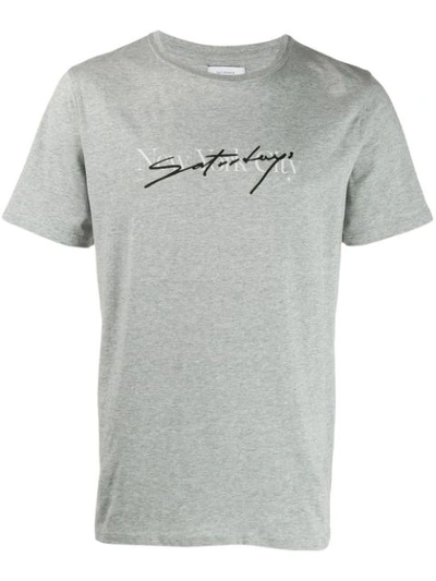 Shop Saturdays Surf Nyc Saturdays Nyc Printed Logo T-shirt - Grey