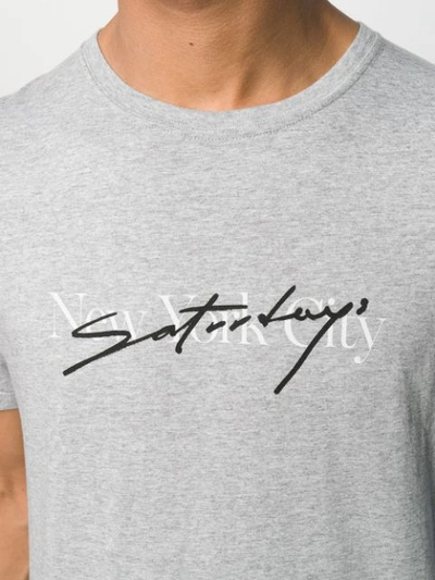 Shop Saturdays Surf Nyc Saturdays Nyc Printed Logo T-shirt - Grey