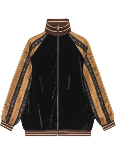 Shop Gucci Bi-material Jacket In 1082 Black
