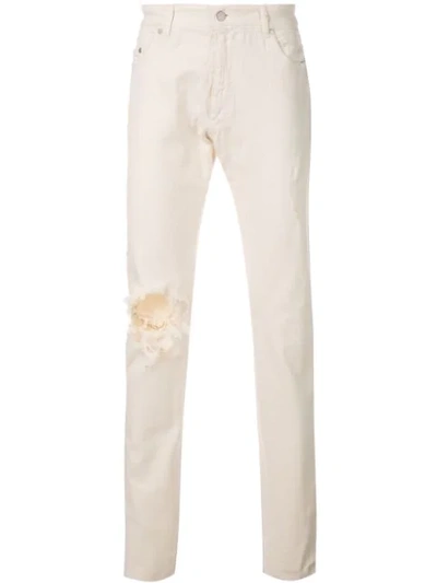 Shop Alchemist Johnny Distressed Skinny Jeans In White