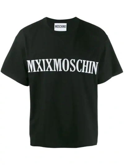 Shop Moschino Slogan Print T-shirt In Black