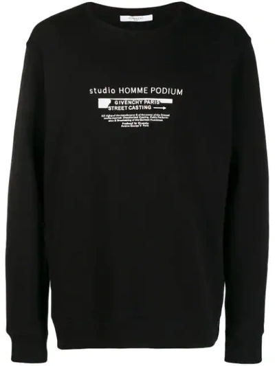 Shop Givenchy Studio Homme Podium Printed Sweatshirt In Black