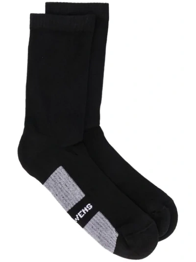 Shop Rick Owens Gerippte Socken Mit Logo In 09black