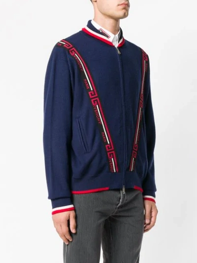 Shop Givenchy Knit Jacket In Blue