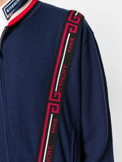 Shop Givenchy Knit Jacket In Blue