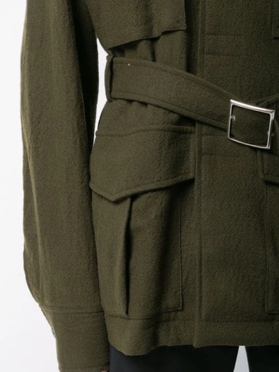 Shop Haider Ackermann Belted Short Jacket In Green