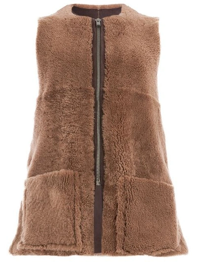 Shop Toogood Textured Gilet Jacket In Brown