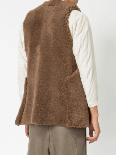 Shop Toogood Textured Gilet Jacket In Brown