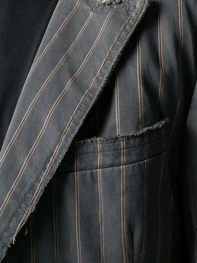 Pre-owned Dolce & Gabbana 2000's Denim Pinstripe Blazer In Grey