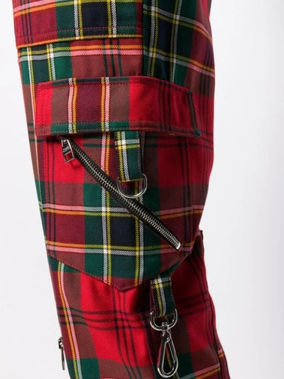Shop Alexander Mcqueen Plaid Straight-leg Trousers In Red