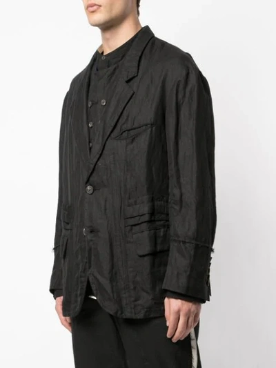 Shop Ziggy Chen Creased Blazer In Black