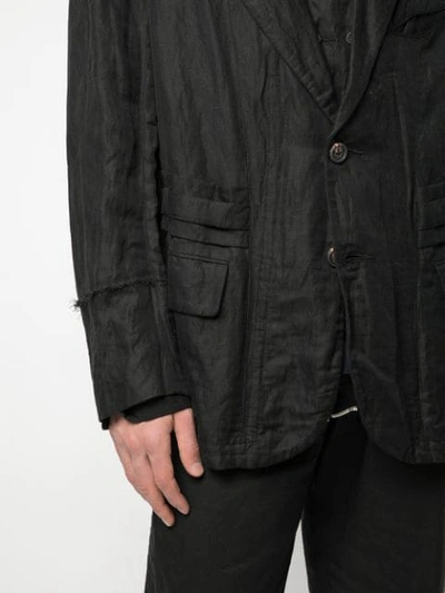 Shop Ziggy Chen Creased Blazer In Black