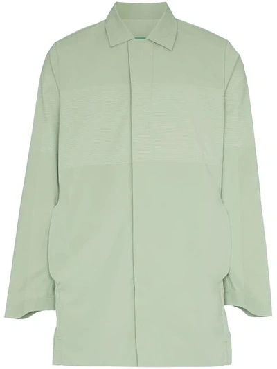 Shop Descente Concealed Zip Front Coat In Green