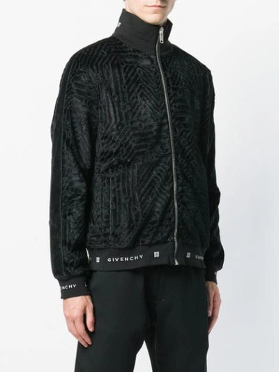 Shop Givenchy Embroidered Pattern Bomber Jacket - Black